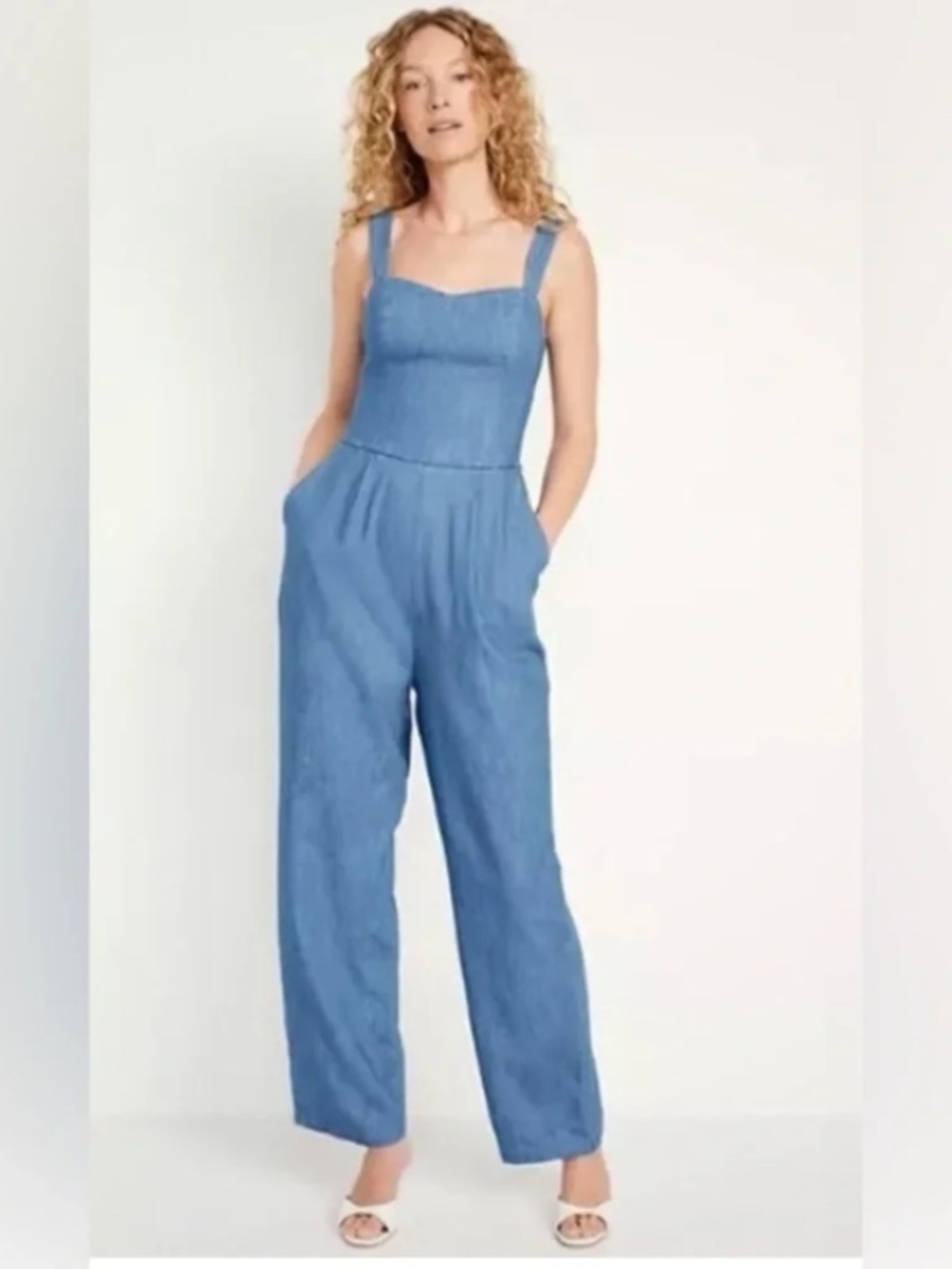 Old Navy Chambray Denim Jumpsuit Sleeveless size Small